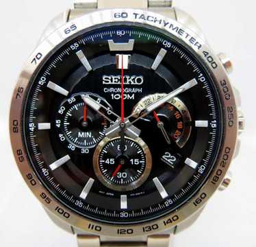 SEIKO クロノグラフ クォーツ時計 8T63-00T0 SEIKO◇クロノグラフ/クォーツ腕時計/アナログ/ステンレス/BLK