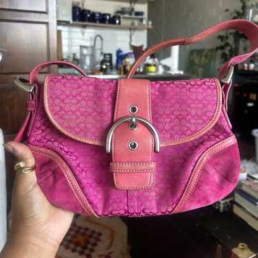 バッグ Coach Soho Signature Shoulder Bag Pink Coach Pink Soho Shoulder Bag – Rediscover Vintage