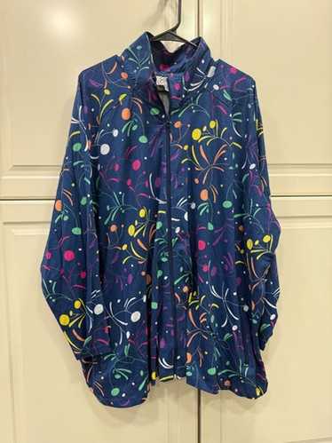 Easy Essentials Womens 4X Colorful Pattern Zip-Up… - image 1