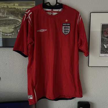 UMBRO - 04/06 UMBRO × ENGLAND Away Game Shirts England Football Shirt Soccer Jersey 2004-06 Away Shirt Red