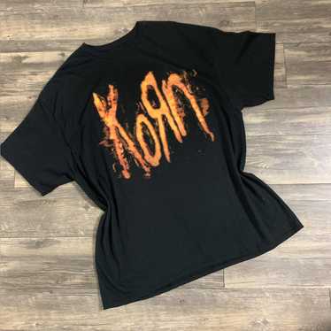 90s KORN Raglan T-Shir usa製 ヴァンテージ鬼フェード KORN 2001 DOUBLE SIDE TEE GIANT XL 2669 | great