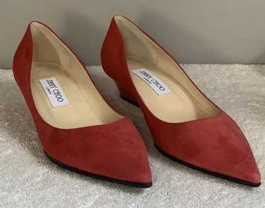 Jimmy Choo Red Suede Flats with a Pointed Toe (EU… - image 1