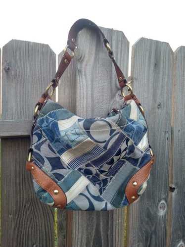 バッグ Coach Denim Patchwork Ergo Hobo Shoulder NWT Coach Denim Patchwork Ergo XL Hobo Handbag 10809 | eBay