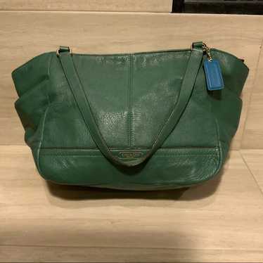 Vintage COACH ハンドバッグ オールレザー Green Authentic Coach shoulder bag leather vintage old small green
