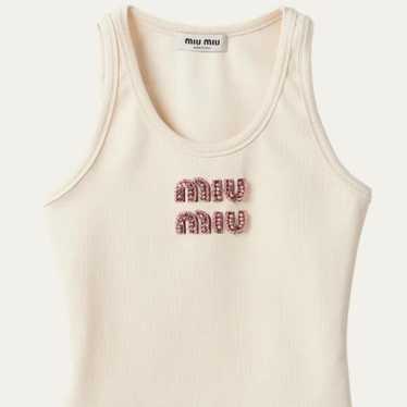 miu miu ストーン装飾 ピンク タンクトップ Pink Miu Miu Tops for Women | Lyst