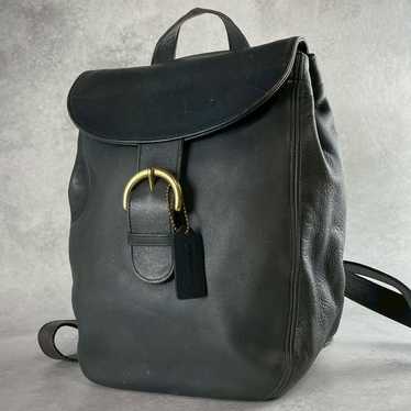 COACHレザー　vintage coach old backpack Vintage COACH Black Leather XLarge Backpack by