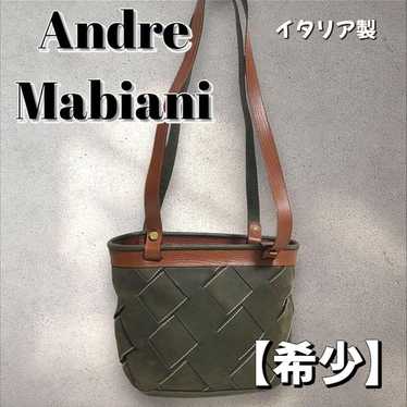【Andre Mabiani】本革 編み込み トートバッグ 肩掛け　イタリア製 Andre Mabiani】本革 編み込み トートバッグ 肩掛け イタリア製