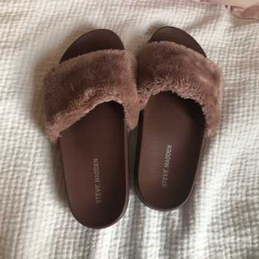 Barely Worn Fluffy Slides - image 1