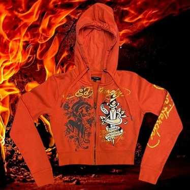 Ed hardy crop hoodie - Gem