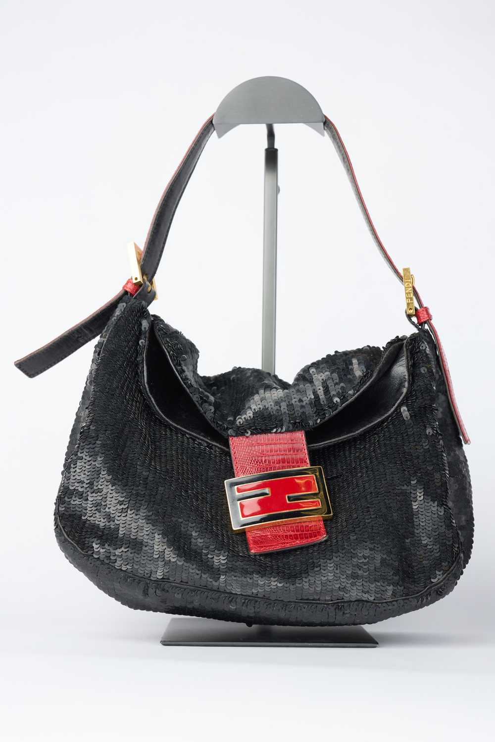 Fendi Python & Sequin Bucket Baguette - image 1