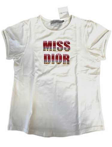 baby dior Tシャツ Baby T-Shirt Pink Ribbed Cotton Jersey | DIOR