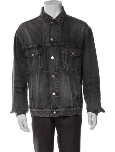 ジャケット・アウター BALENCIAGA 2017 BLACK DENIM JACKET Balenciaga Kid's Logo-Print Japanese Oversized Denim Jacket
