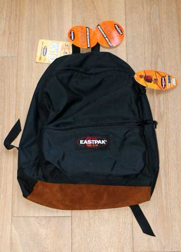 【USA製】Eastpak Backpack Suede Bottom Eastpak USA Made Navy Blue Suede Bottom Daypack Book Bag