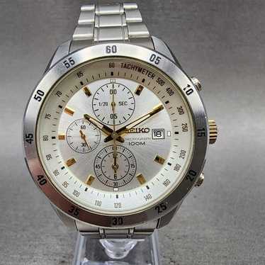 SEIKO クロノグラフ　ホワイト【7T92-0LV0】 Seiko chronograph 7t92-0lv0 quartz - Gem