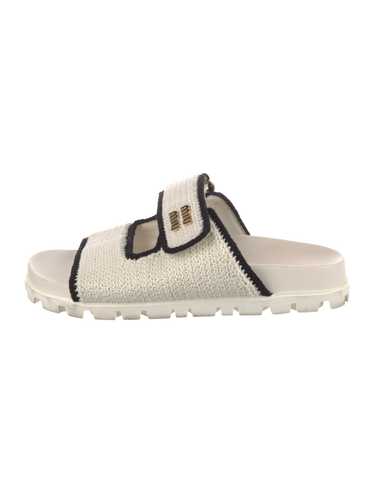 Miu Miu Mules Neutrals Colorblock Pattern Peep-To… - image 1