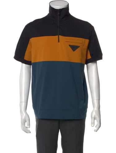 トップス Prada tricolor polo shirt navy PRADA Mens Polo Shirt Short Sleeve Cotton Navy Blue Luxury