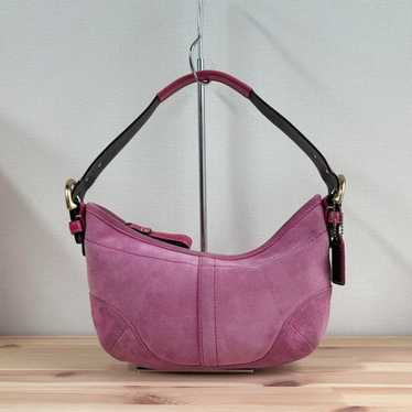 バッグ Vintage Coach Hobo Bag Suede Pink Tassel Vintage Coach Hobo Bag Suede Pink Tassel Coach Pink Suede