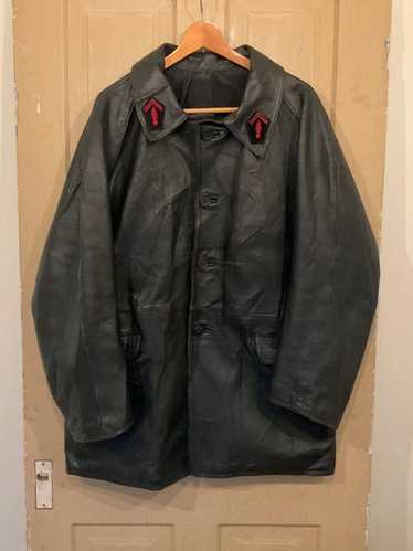 ジャケット・アウター leather hoodie jacket fireman COMPAGNIE PARISIENNE Black Leather Fireman Jacket size S | eBay