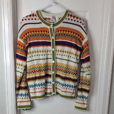 Talbots Colorful Patterned Button-Up Cardigan - image 1