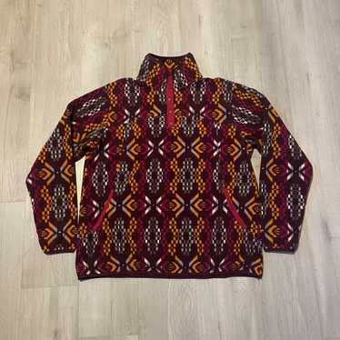 Woolrich 1/4 Snap Button Aztec Print Fleece Pullo… - image 1