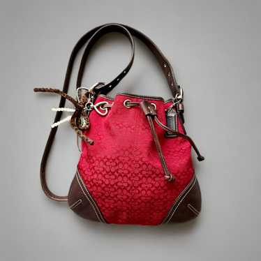 Coach Handbag Accessory Pouch　y2k red Vintage y2k red coach monogram mini bag! So cute and | Depop