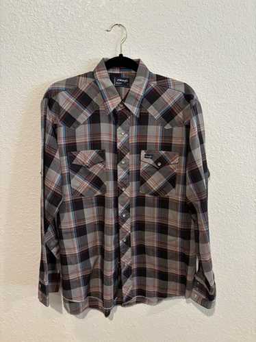 Vintage Wrangler 1970’s Pearl Snap Plaid Western … - image 1