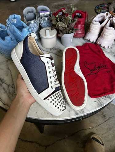 ルブタン DENIM×SPIKES Christian Louboutin Pumps Denim Pigalle Follies Spikes High