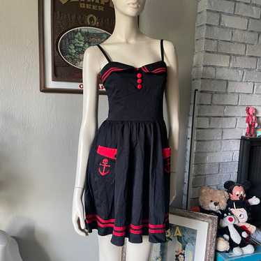 Hell Bunny 50’s 赤黒セーラーワンピース(L)used美品未使用近 Hell Bunny 50's 赤黒セーラーワンピース(L)used美品未使用近