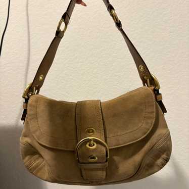 バッグ Coach Soho Hobo Suede Leather Shoulder Coach Vintage Soho Limited Edition Suede Leather Chevron