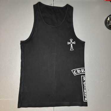 トップス chrome hearts CH plus backlogo tanktop Chrome Hearts - Black Horseshoe Logo Tank Top – eluXive