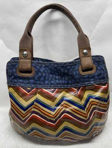 Fossil Keyper Multicolored Zig Zag Canvas Hobo Sh… - image 1