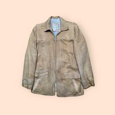 ジャケット・アウター McGREGOR SUEDE LEATHER PANEL KNIT JACKET 70s Vintage McGregor Leather Jacket: 70s -McGregor- Mens
