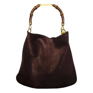 【ベタあり】 old Gucci bamboo hand bag brown gucci vintage bamboo bag - Gem