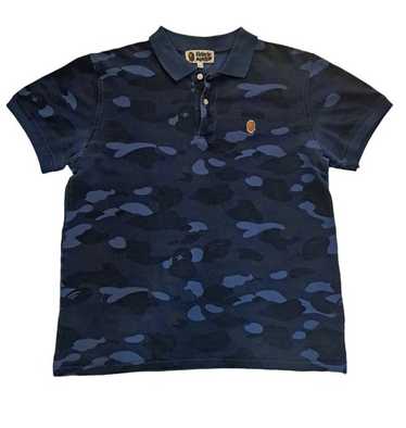 トップス A BATHING APE LINE CAMO TERRY TOWEL POLO Buy BAPE Line Camo Terry Towel Ape Head One Point Polo