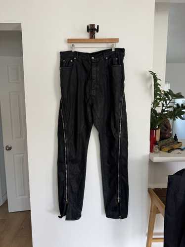 新品 RICK OWENS 23SS BOLAN BANANA WAX 30 RICK OWENS Bolan Banana Slim-Fit Straight-Leg Zip-Detailed