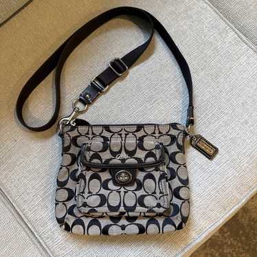 バッグ Coach Penelope Demi Pouch Turn Lock Bag Coach Penelope Demi Leather Turn Lock Bag Black Vintage