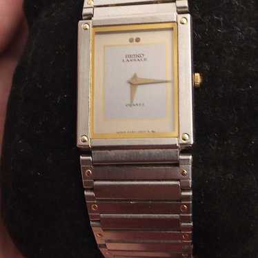 LASSALE SEIKO ③ Seiko Lassale Quartz Watch Six Jewel Gold Tone Square Face