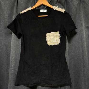 CHANEL ブラック シャツ XL ココロゴ シャネル ココマーク 00V コットン Tシャツ S レディース