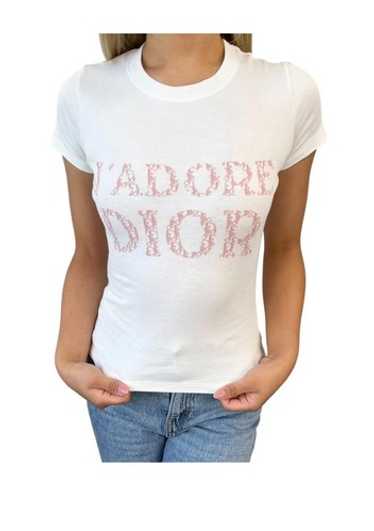クリスチャンディオール ジャドール レザーロゴ Tシャツ クリスチャンディオール Tシャツピンクジャドール レザーロゴ T