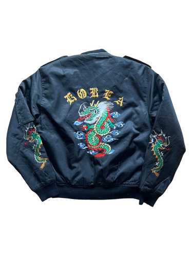 80’s Korean Souvenir Jacket Vtg 80s Korea Souvenir Jacket Large Embroidered Dragon