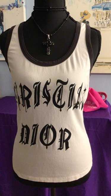 christian dior vintage タンクトップ Christian Dior Vintage 2003 J'ADORE Logo Tank Top #38 White