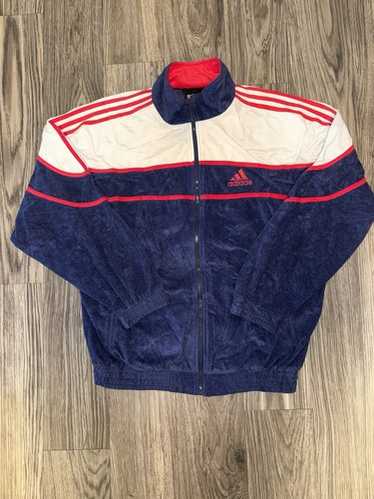 トップス 90s adidas Velour Track Jacket Vintage Adidas Team Men's 90s Velour Track Jacket Stripes