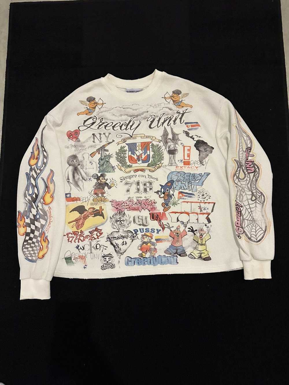 Greedy Unit Greedy Unit All Over Print White Ther… - image 1