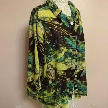 Euc Multiples Multi Color Net Material Jacket Lig… - image 1
