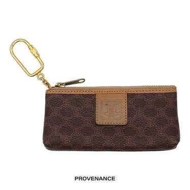 小物 CELINE Logo Macadam Key Case Vintage CELINE Macadam Key Case (6 Key Rings) - Brown – YST