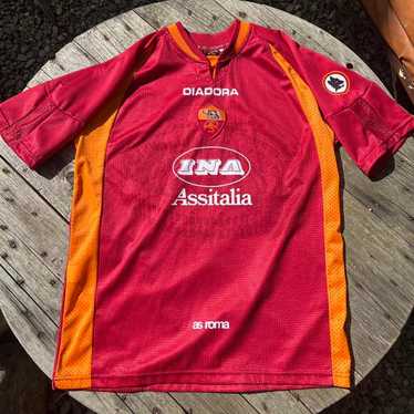 DIADORA AS Roma シャツ ワインレッド W2c this Diadora AS Roma 1998-1999 long sleeve home kit : r