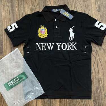 Polo Ralph Lauren 黒 ポロシャツ NEW YORK 5 POLO RALPH LAUREN(ポロラルフローレン) ビッグポニー NEWYORK 5