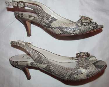 STUART WEITZMAN python embossed print kitten heel… - image 1