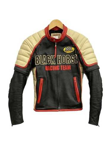 KADOYA BLACK HORSE RACING TEAM ジャケット Kadoya K's Leather 'Blackhorse Racing Team' Armored Leather