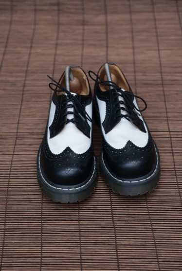 靴 Dr.Martens VINTAGE3989 BLACK UK5(24cm) Vintage Dr Martens 3989/59 Gloss Black Brogue Wingtip Shoes